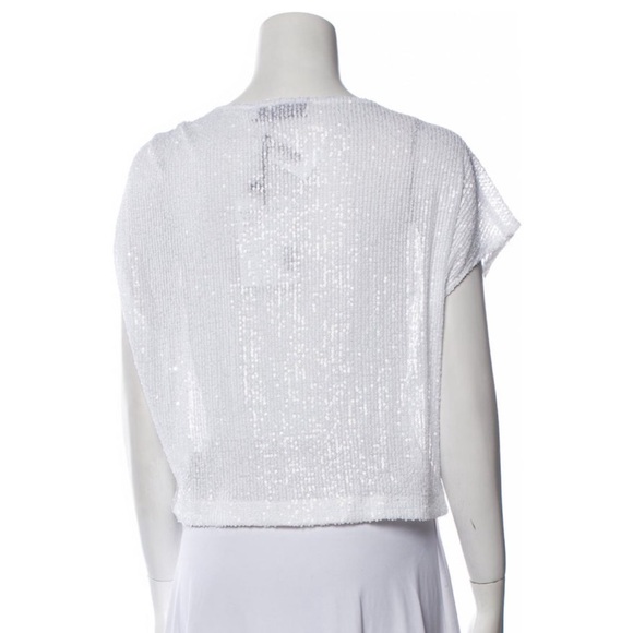 In the Mood for Love| Bateau Neckline Short Sleeve Crop Top | White | SZ Large - Picture 4 of 7